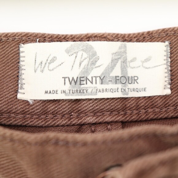 Free People We The Free Maggie Mid-Rise Straight-Leg Raw Frayed Hems Jeans 24 - Picture 7 of 8